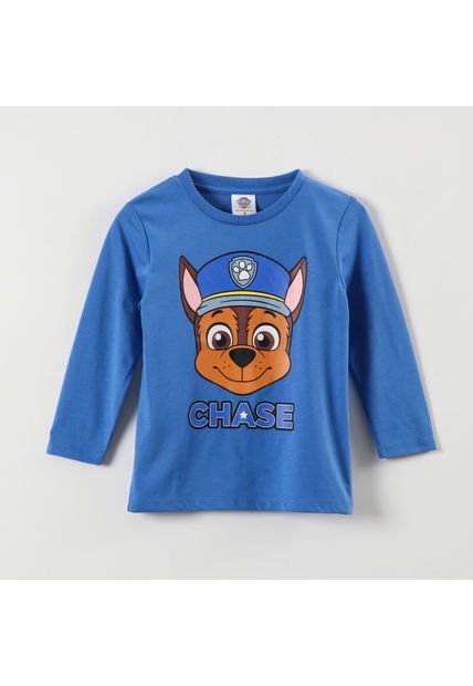 Polera Manga Larga Niño Chase The Cop Azul Paw Patrol