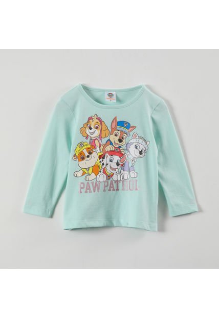 Polera Manga Larga Niña La Patrulla Turquesa Paw Patrol