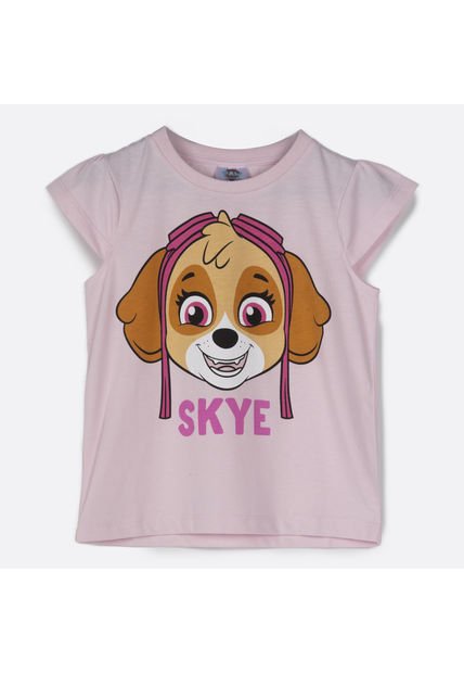 Polera Manga Corta Niña Rosado Paw Patrol