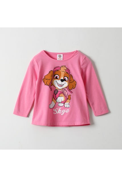 Polera Manga Larga Niña Pinky Skye Rosado Paw Patrol