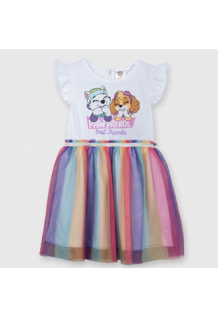 Vestido Niña Arcoiris Blanco Paw Patrol