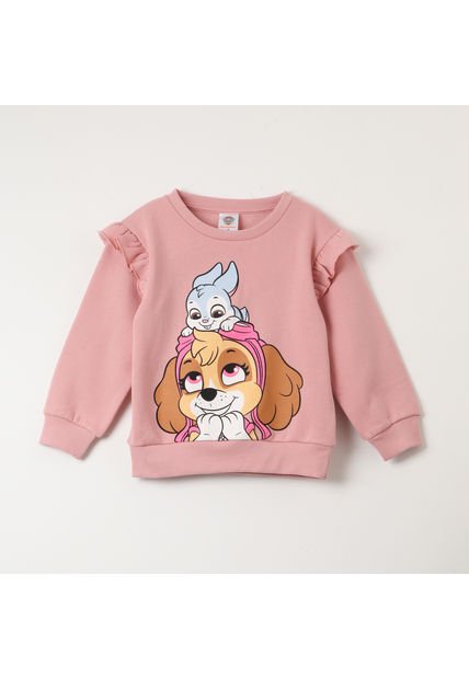 Poleron Cerrado Niña Bunny Rosado Paw Patrol