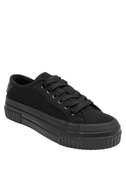 Zapatilla Escolar Unisex Negro Pluma