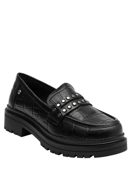 Mocasín Casual Mujer Negro Pollini