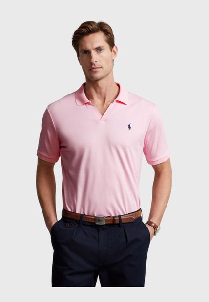 Polera Custom Slim Fit Soft Polo Rosa Polo Ralph Lauren