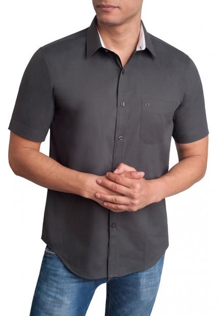 Camisa Lisa Mc Gris Oscuro Potros