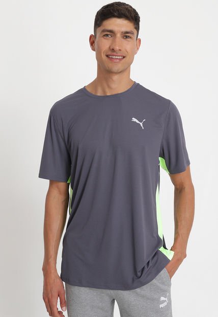 Polera Puma RUN FAVORITE VELOCITY TEE Gris - Calce Regular