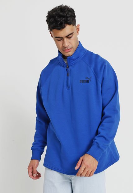 Polerón Puma Half Zip Raglan Azul - Calce Regular