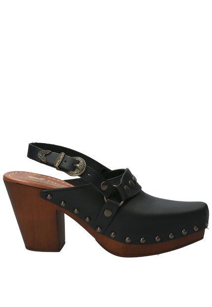 Sueco Cuero Mujer Salermo Negro Rockford