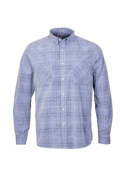 Camisa Algodón Orgánico Hombre Tartancord Azul Rockford