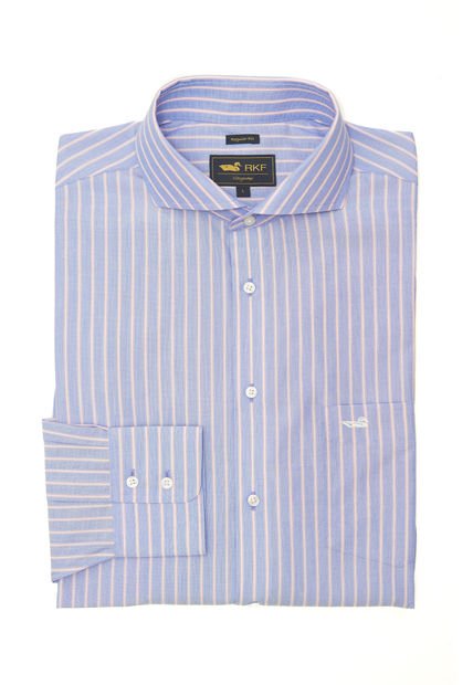 Camisa Libre De Arrugas Hombre WF Azul Rockford