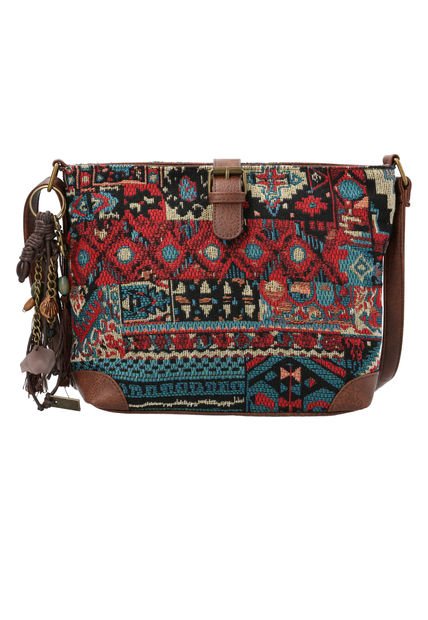 Cartera Textil Mujer Ethnic Cross Turquesa Rockford