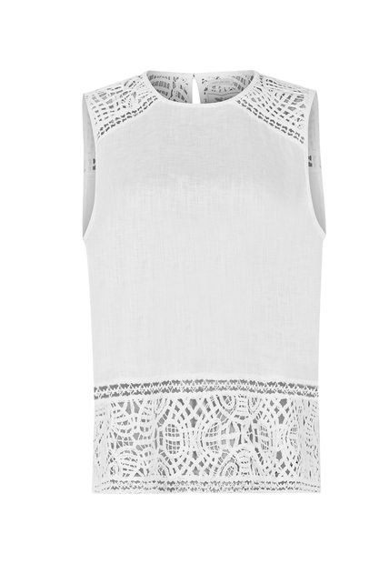 Blusa Lino Orgánico Blanco Mele Mujer Rockford