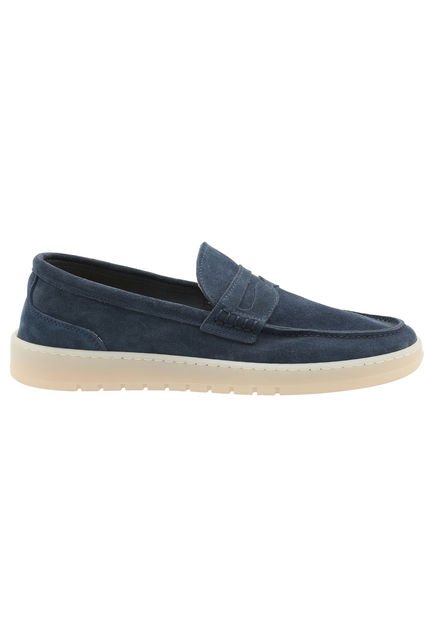 Mocasín Cuero Hombre Galvano Azul Rockford