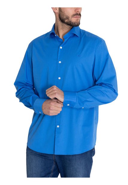 Camisa Algodón Org Azul Marino Soft Hombre Rockford