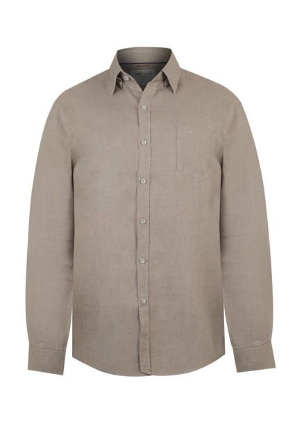 Camisa Lino Hombre Linen Beige/Crudo Rockford