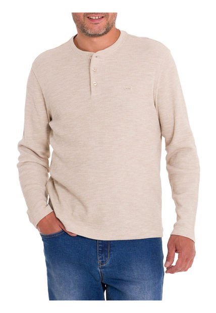 Polera Algodón Orgánico Hombre Wafle Beige Rockford