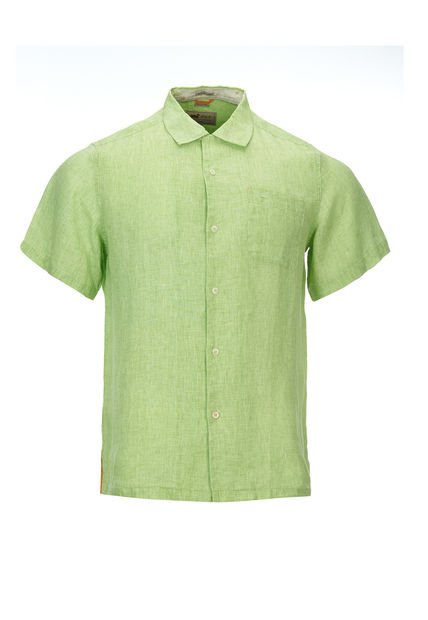 Camisa Lino Orgánico Hombre Linendyed Verde Rockford