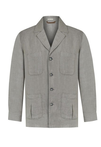 Chaqueta Lino Verde Oscuro Fornillo Hombre Rockford