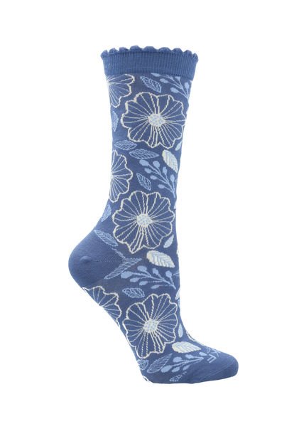 Calcetin Azul St Flowers Mujer Rockford