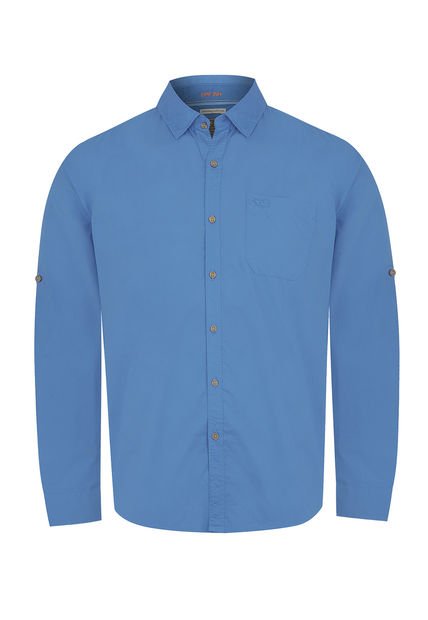 Camisa Algodón Org Azul Marino Galiton Hombre Rockford