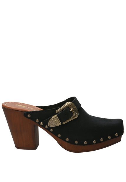 Sueco Cuero Mujer Padua Negro Rockford