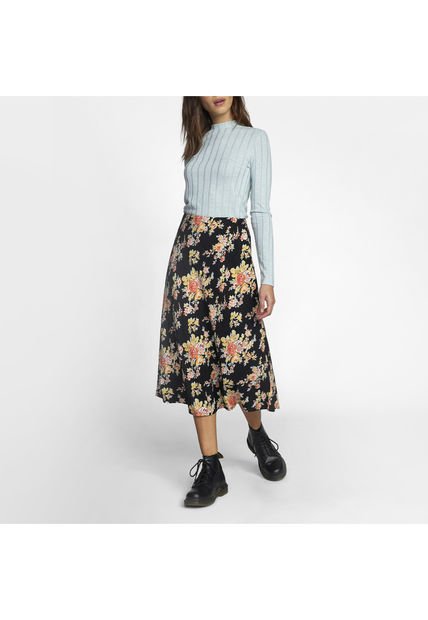 Falda Mujer Stardust Skirt Negro RVCA