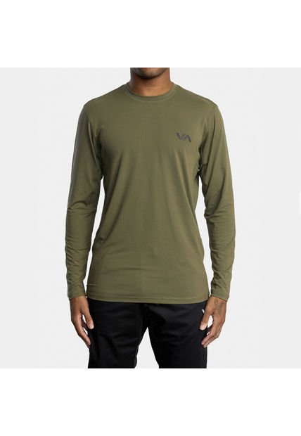 Polera Deportiva M/L Hombre Vent Verde RVCA