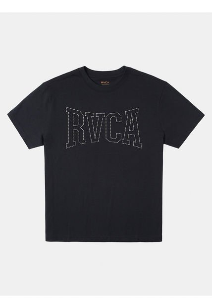 Polera Manga Corta Hombre Stitch Negra RVCA