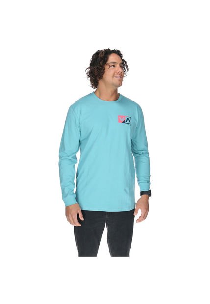 Polera M/C Hombre Shifted Ls Azul RVCA