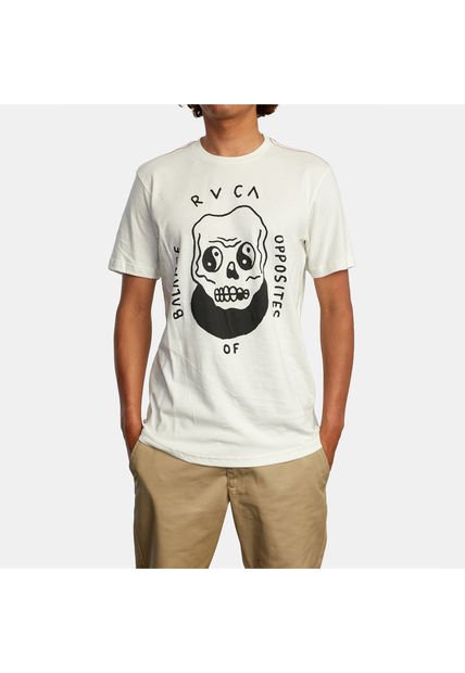 Polera M/C Hombre Benj Skull Ss M Tees Blanco RVCA