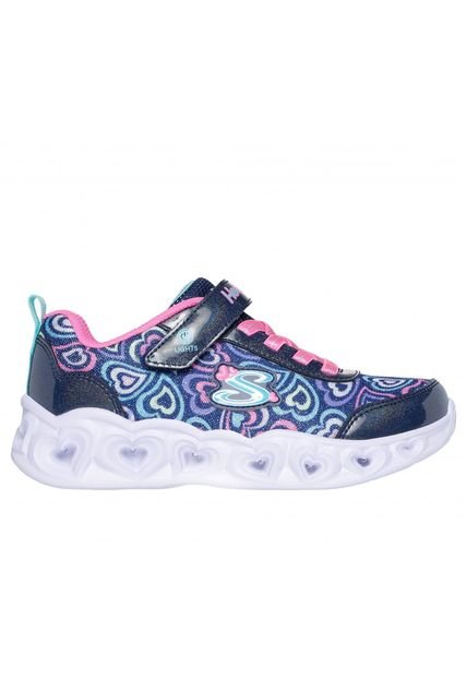 Zapatilla Niña Heart Lights Boogie Love Azul Skechers