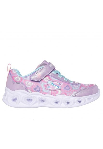 Zapatilla Niña Heart Lights Boogie Love Morado Skechers