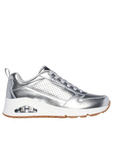 Zapatilla Mujer Uno Metallixs Gris Skechers