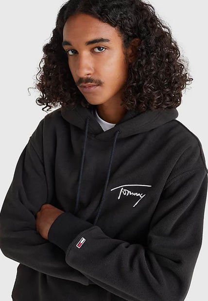 Poleron Hoodie Polar Signature Negro Tommy Hilfiger Compra Ahora Dafiti Chile