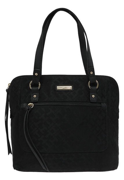 Cartera Dome Satchel Negra Tommy Hilfiger.