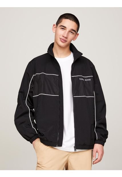 Chaqueta Essential De Cuello Alto Negro Tommy Hilfiger