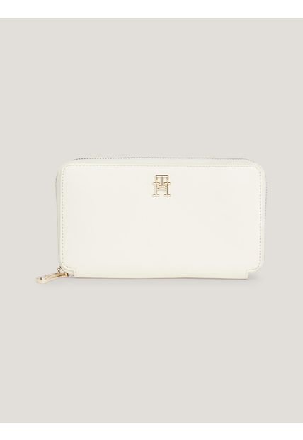 Billetera Iconic Con Cierre Blanco Tommy Hilfiger