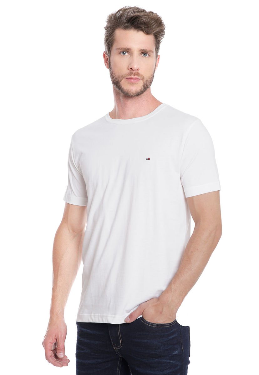 Polera Tommy Hilfiger Wcc Essential Cotton Cneck Tee Blanco Calce Regular Compra Ahora