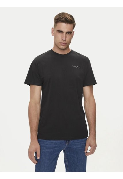 Polera Con Logo Slim Fit Negro Tommy Hilfiger