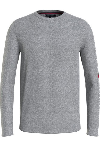 Polera Essential Flag Logo Gris Tommy Hilfiger