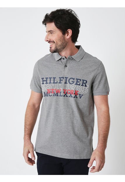 Polo Regular Fit Monotype Logo Gris Tommy Hilfiger