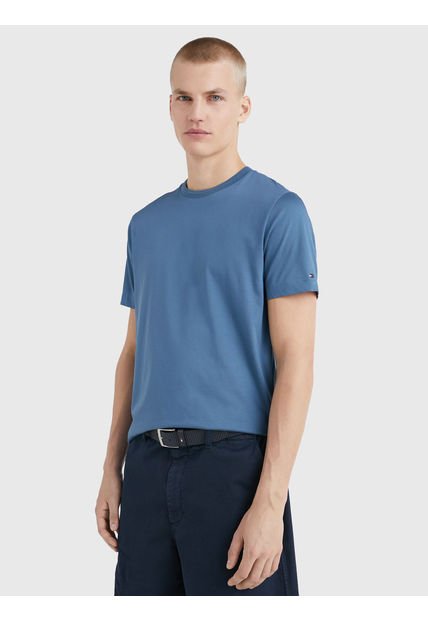 Polera Essential De Punto Azul Tommy Hilfiger