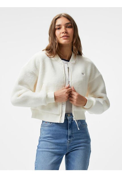 Polerón Estilo Bomber Solid Blanco Tommy Hilfiger