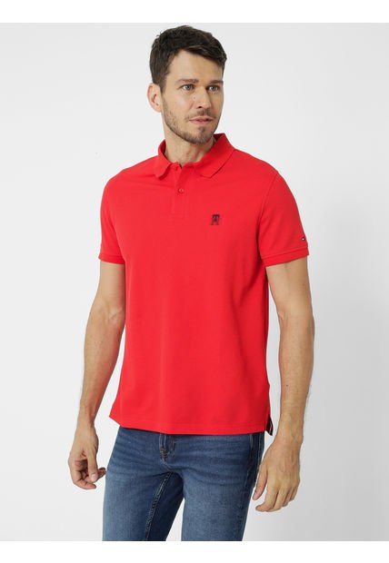 Polo Monogram Regular Fit Rojo Tommy Hilfiger