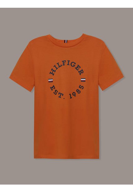 Polera Niño Con Logo Monotipo Naranja Tommy Hilfiger