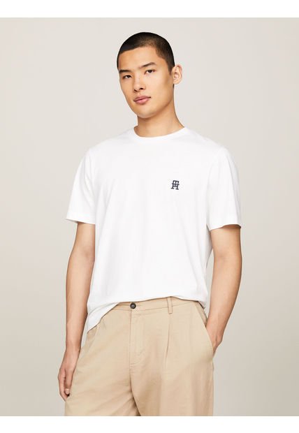 Polera Logo Monogram Regular Fit Blanco Tommy Hilfiger