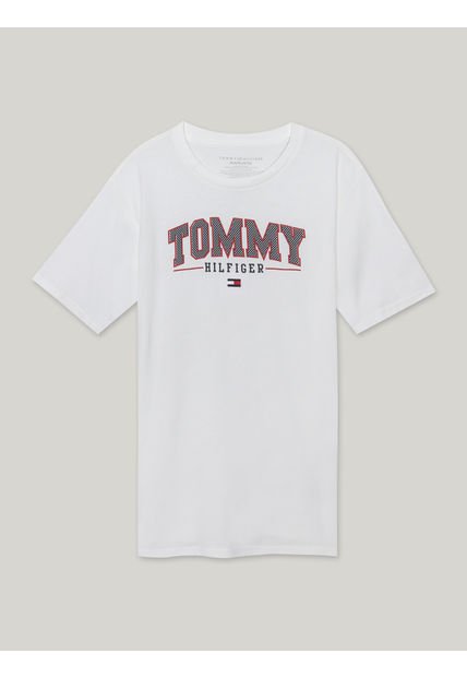 Polera De Niño Archive Con Logo Blanco Tommy Hilfiger