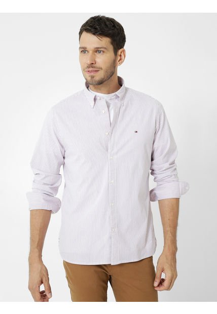 Camisa 1985 Collection Con Logo Rosado Tommy Hilfiger