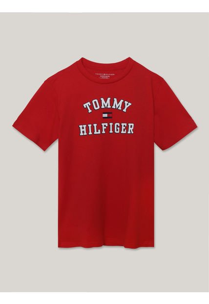 Polera De Niño Varsity Con Logo Rojo Tommy Hilfiger